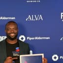 Noah Oloja receiving the Queensland 40 Under 40 award
